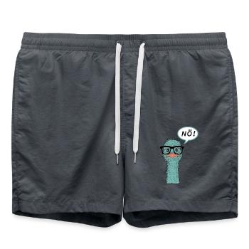 Strauß Brille NÖ! lustig Geschenk Vogel Nerd - Badeshorts - Anthrazit - Vorne - AI Model Male 185 light (185cm)