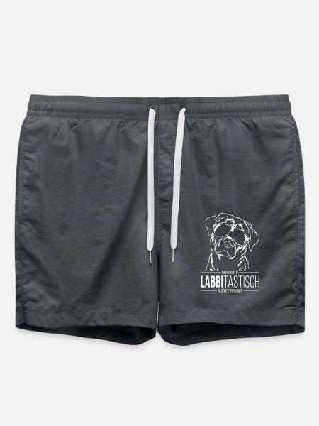 LABBITASTISCH Labrador Labbi Hunde Spruch Wilsigns - Badeshorts - Anthrazit