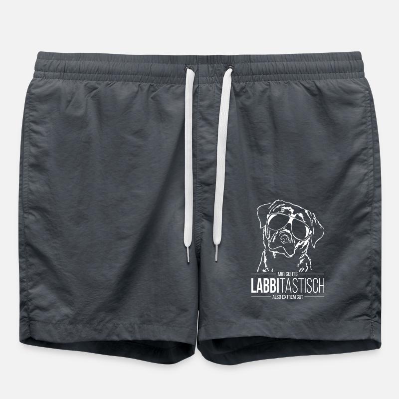 LABBITASTISCH Labrador Labbi Hunde Spruch Wilsigns - Badeshorts - Anthrazit