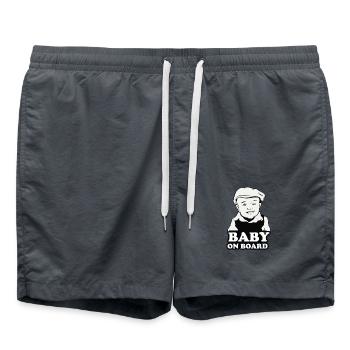Baby on Board bumper sticker Baby goes with you - Swim Trunks - anthracite - Front - AI Model Male 185 light (185cm)