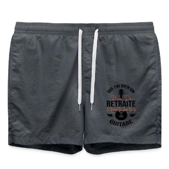 Drôle Cadeau Pour Un Homme Retraité Musique Guitar - Short de bain - charbon - Devant - AI Model Male 185 light (185cm)