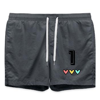 1 AN. 1er ANNIVERSAIRE. ANNIVERSAIRE 1 AN. 1 - Short de bain - charbon - Devant - AI Model Male 185 light (185cm)