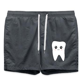 Zahn, Zähne, Zahnarzt - Badeshorts - Anthrazit - Vorne - AI Model Male 185 light (185cm)