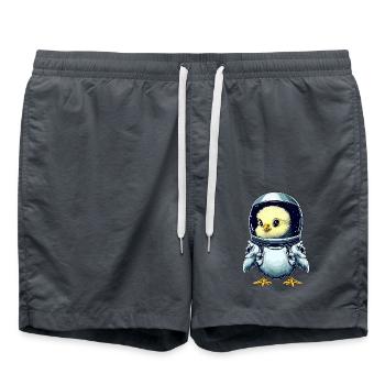 Astronautes poulet et poussin, créatifs - Short de bain - charbon - Devant - AI Model Male 185 light (185cm)