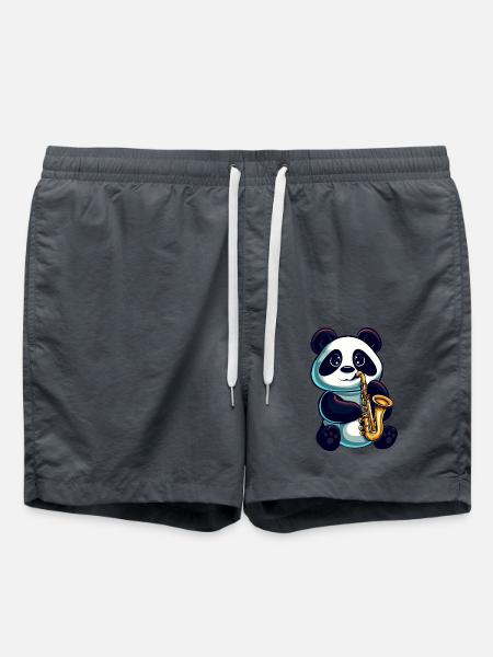 Panda Saxophones Classical Music Jazz - Swim Trunks - anthracite