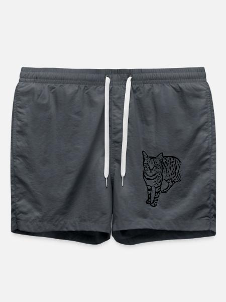 Schwarze Katze Katze Süßes Kätzchen Weihnachtsgeschenk - Badeshorts - Anthrazit