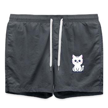 Katze - Badeshorts - Anthrazit - Vorne - AI Model Male 185 light (185cm)