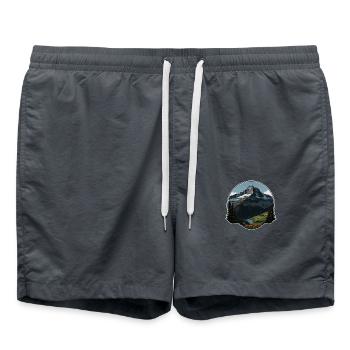Montagnes suisses - Short de bain - charbon - Devant - AI Model Male 185 light (185cm)