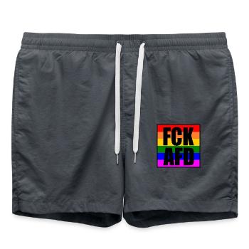 Fck afd - Swim Trunks - anthracite - Front - AI Model Male 185 light (185cm)