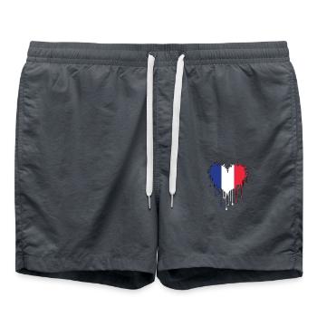 French flag - blue, white, red - Swim Trunks - anthracite - Front - AI Model Male 185 light (185cm)