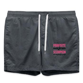 Je ne suis pas parfaite mais je suis scorpion - Short de bain - charbon - Devant - AI Model Male 185 light (185cm)