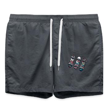 Drei Skateboards, Fun-Trio - Badeshorts - Anthrazit - Vorne - AI Model Male 185 light (185cm)