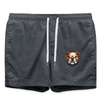 Wild angry animal bulldog combative motivationa - Swim Trunks - anthracite - Front - AI Model Male 185 light (185cm)
