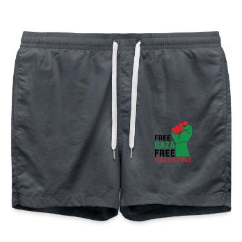 palestine - Short de bain - charbon - Devant - AI Model Male 185 light (185cm)