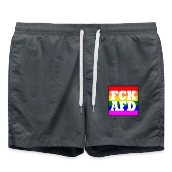 Fck afd - Badeshorts - Anthrazit - Vorne - AI Model Male 185 light (185cm)