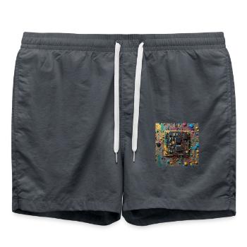 Micropuce colorée - Short de bain - charbon - Devant - AI Model Male 185 light (185cm)