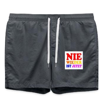 Nie wieder ist jetzt - Badeshorts - Anthrazit - Vorne - AI Model Male 185 light (185cm)