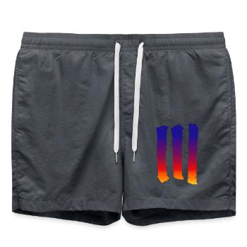 Design à rayures sportives - Short de bain - charbon - Devant - AI Model Male 185 light (185cm)