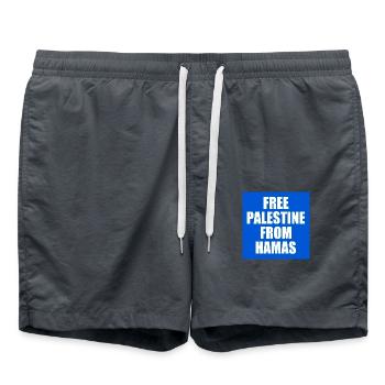 Free palestine - Badeshorts - Anthrazit - Vorne - AI Model Male 185 light (185cm)