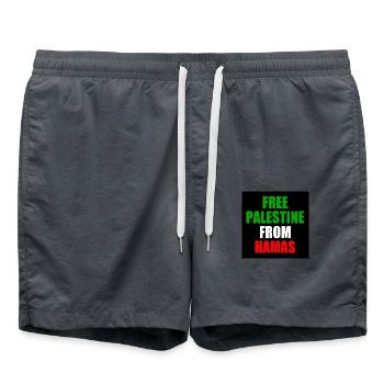 Israel Free palestine from - Badeshorts - Anthrazit - Vorne - AI Model Male 185 light (185cm)