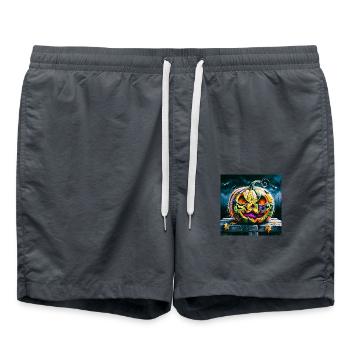 Halloween pumpkin - Swim Trunks - anthracite - Front - AI Model Male 185 light (185cm)