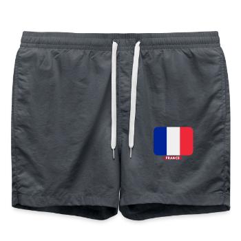 FRANCE flag and emblem of France. Endure - Swim Trunks - anthracite - Front - AI Model Male 185 light (185cm)