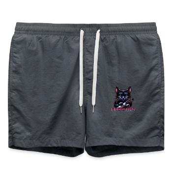 Katze mit Messer Halloween - Badeshorts - Anthrazit - Vorne - AI Model Male 185 light (185cm)
