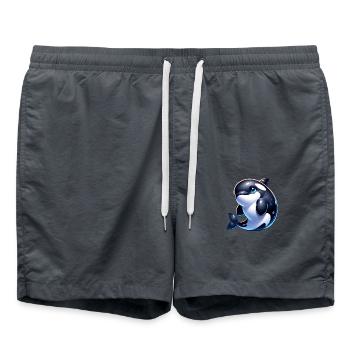 Orca Wal - Badeshorts - Anthrazit - Vorne - AI Model Male 185 light (185cm)