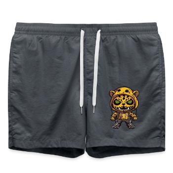Léopard Halloween Bande dessinée drôle - Short de bain - charbon - Devant - AI Model Male 185 light (185cm)