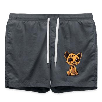 Hyène Halloween Bande dessinée drôle - Short de bain - charbon - Devant - AI Model Male 185 light (185cm)