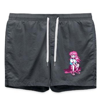 8bit SK8er GRL - Swim Trunks - anthracite - Front - AI Model Male 185 light (185cm)