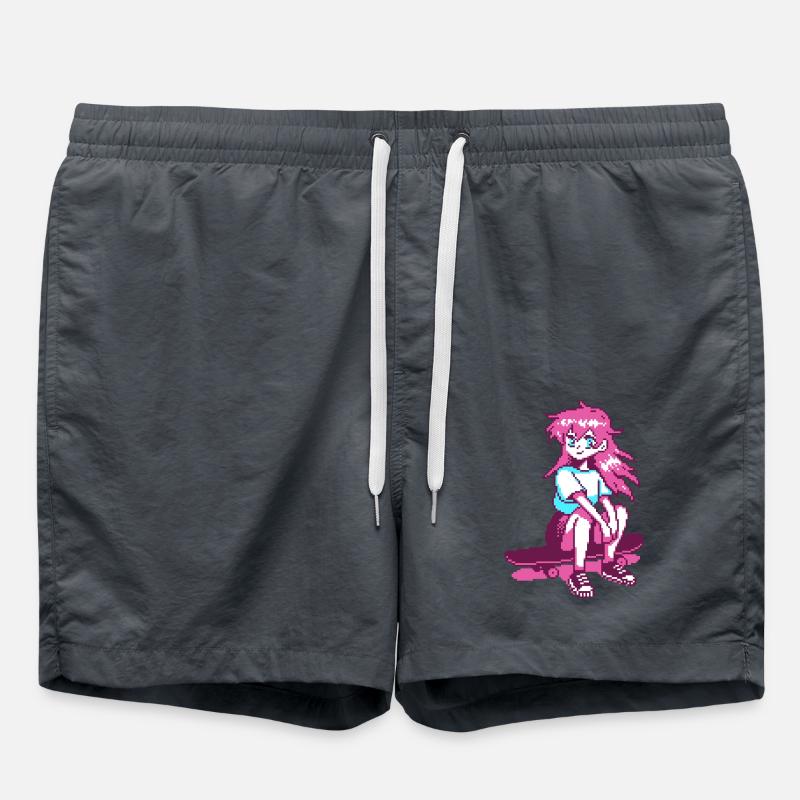 8bit SK8er GRL - Swim Trunks - anthracite
