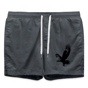 Eleganter Tattoo Style Adler mit großen Flügeln - Badeshorts - Anthrazit - Vorne - AI Model Male 185 light (185cm)