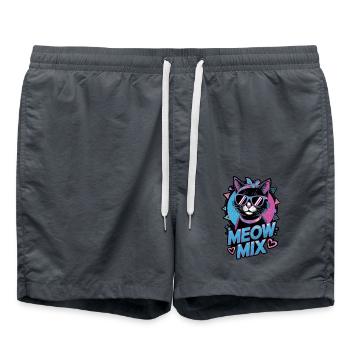 chat musique année 80 - Short de bain - charbon - Devant - AI Model Male 185 light (185cm)