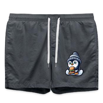 Penguin Snowboard Cheeseburger Fun - Swim Trunks - anthracite - Front - AI Model Male 185 light (185cm)