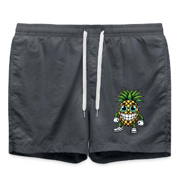 Pineapple Fruit Fruity Summer Cool Cute Cartoon - Swim Trunks - anthracite - Front - AI Model Male 185 light (185cm)