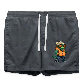 Chameleon Winter Comic - Badeshorts - Anthrazit - Vorne - AI Model Male 185 light (185cm)