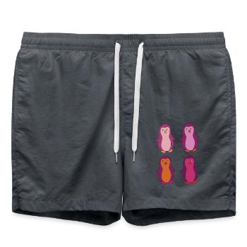 Penguin 4ply multicolored - Swim Trunks - anthracite - Front - AI Model Male 185 light (185cm)