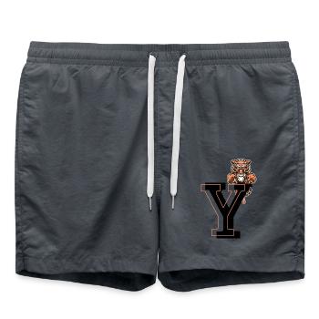 Lettre y tigre - idée cadeau - Short de bain - charbon - Devant - AI Model Male 185 light (185cm)