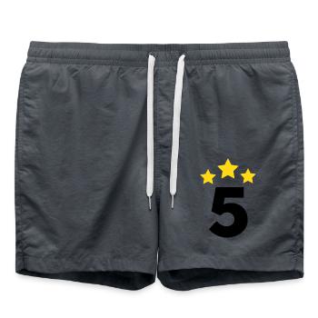 5 Year Star - 5th Anniversary Gift - Swim Trunks - anthracite - Front - AI Model Male 185 light (185cm)