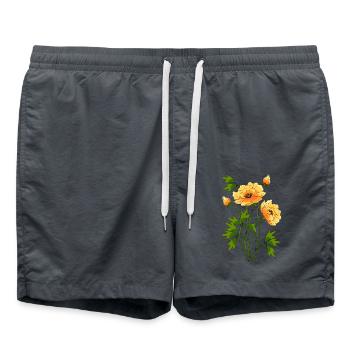 Flowers - Swim Trunks - anthracite - Front - AI Model Male 185 light (185cm)