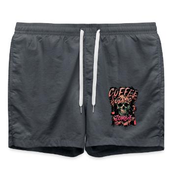 Zombie aimant le café - Short de bain - charbon - Devant - AI Model Male 185 light (185cm)