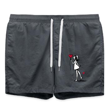 LOVE - Badeshorts - Anthrazit - Vorne - AI Model Male 185 light (185cm)