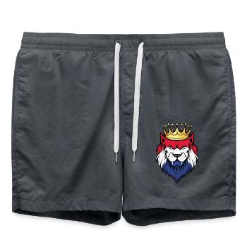 Lion de dessin animé aux couleurs néerlandaises - Short de bain - charbon - Devant - AI Model Male 185 light (185cm)