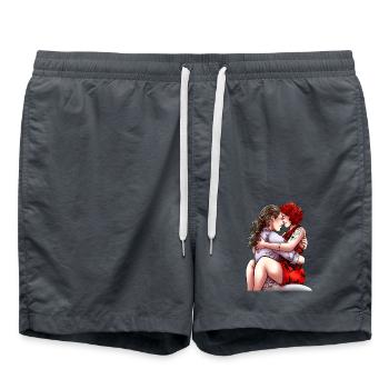 Love Couple - Badeshorts - Anthrazit - Vorne - AI Model Male 185 light (185cm)