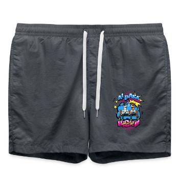 Moral vif - Alpagas en mode détente 3 - Short de bain - charbon - Devant - AI Model Male 185 light (185cm)