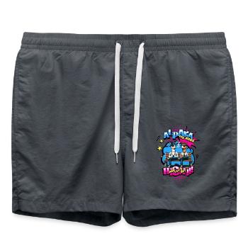 Moral vif - Alpagas en mode détente 2 - Short de bain - charbon - Devant - AI Model Male 185 light (185cm)