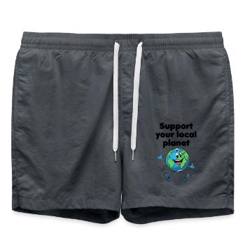 Support your local planet (hell) - Badeshorts - Anthrazit - Vorne - AI Model Male 185 light (185cm)