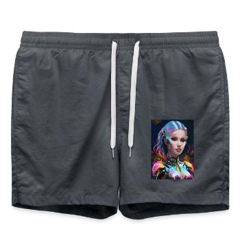 Cyberpunk avatar - Swim Trunks - anthracite - Front - AI Model Male 185 light (185cm)