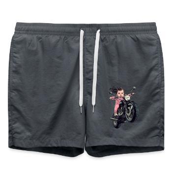 Biker Baby - Swim Trunks - anthracite - Front - AI Model Male 185 light (185cm)